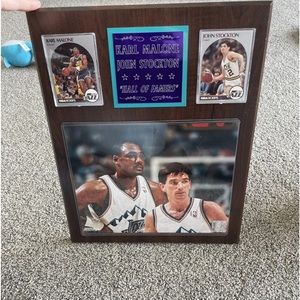Karl Malone John Stockton Utah Jazz NBA Engraved 12"x15" Plaque H O F